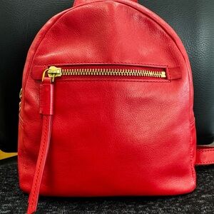 Red Leather Backpack